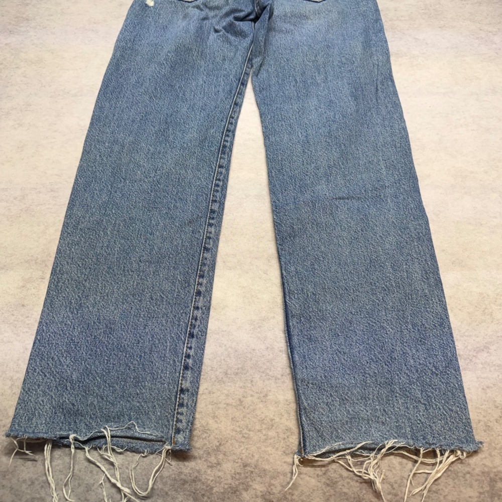 Cotton On Original Straight Jean High Waisted Distressed Blue Denim Size 0 - Picture 10 of 10